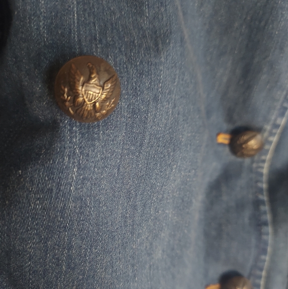 Vintage 90's Ralph Lauren Double-Breasted Denim Jacket Blazer - Picture 5 of 5